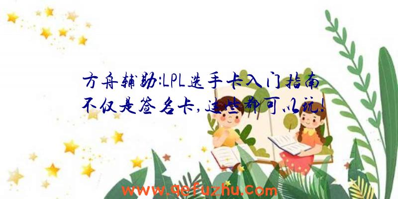 方舟辅助:LPL选手卡入门指南